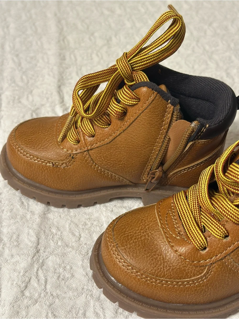 Carter's Brown Tan Kids Lace-Up Ankle Boots - Size 7